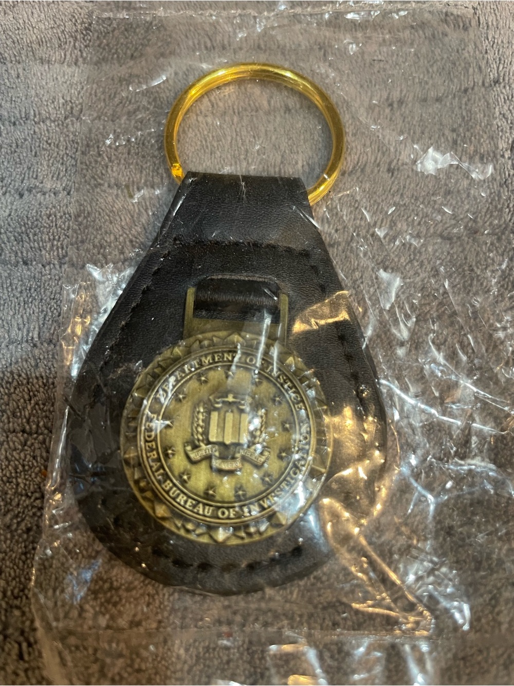 FBI Keychain Black Gold New